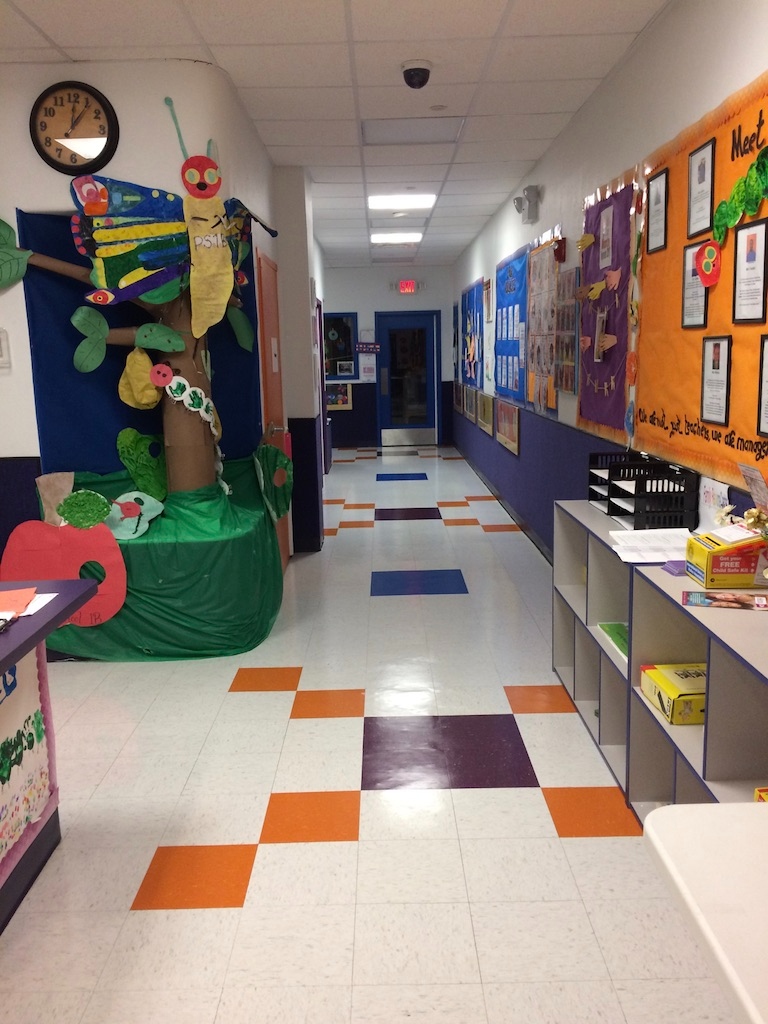 Clean school hallway